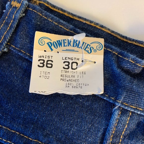 NEW! Vintage 90s Power Blues Jeans Made in USA Men's 36x30 - Picture 5 of 7